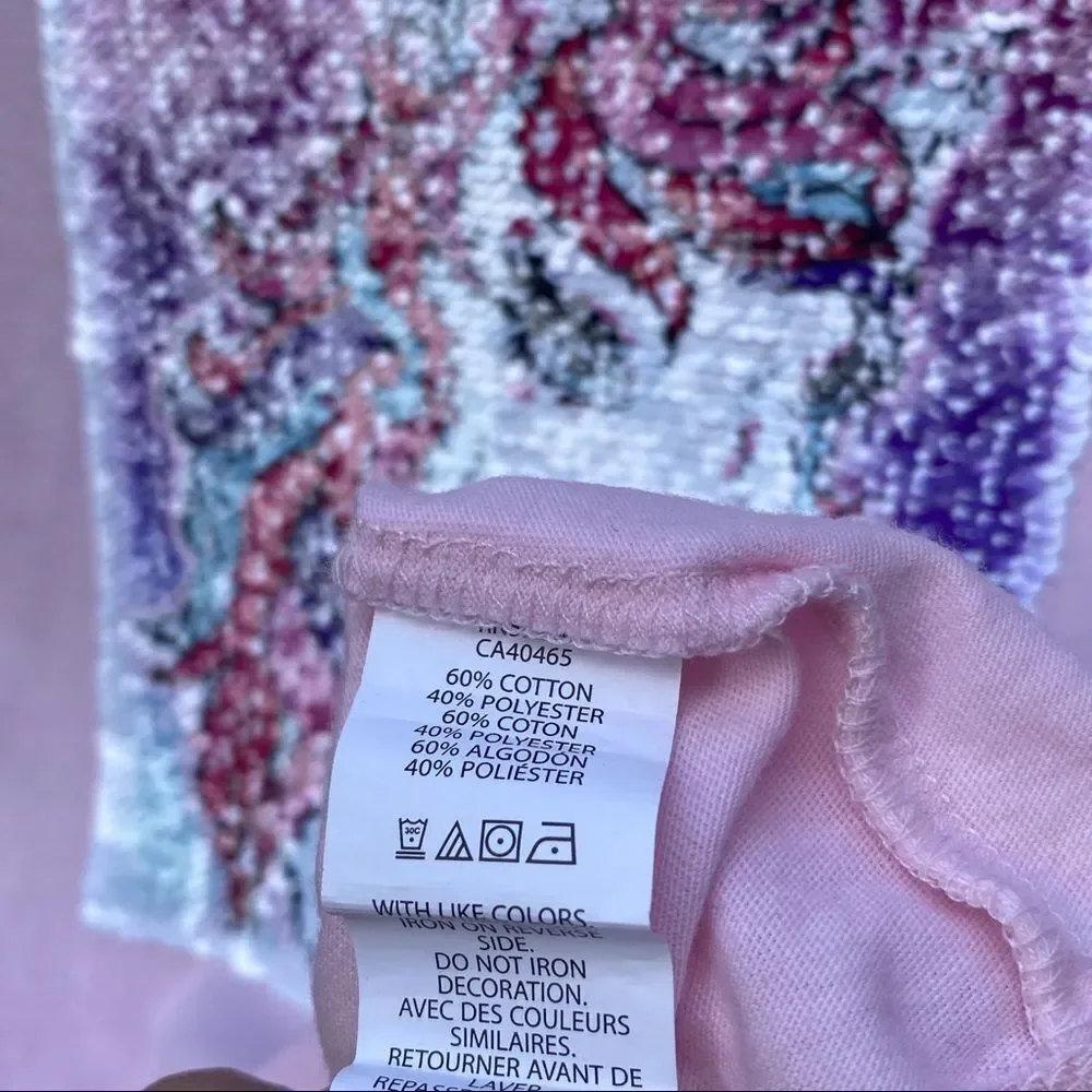 Pink Unicorn Double Sided Sequin Tee Sz L 10/12